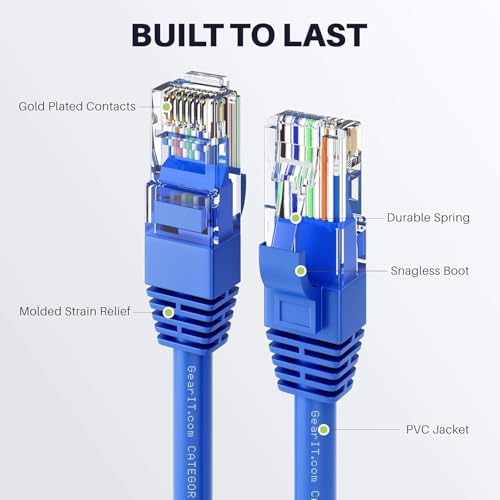 Image of Madhabi Cat5 Ethernet Cable 30M - High-Speed 10Gbps 550MHz UTP LAN Network Cable with RJ45 Connectors for Router, Modem, Laptop, PC, Smart TV, Gaming Console, Switch, Internet Connection - Blue