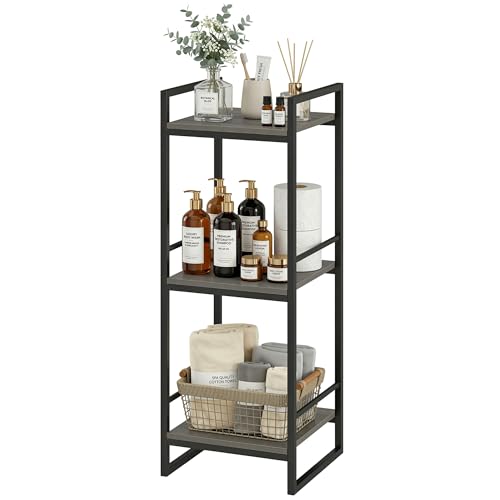 BYFU 3 Tier Grey Corner Shelf