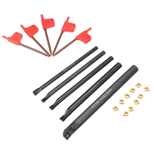 Outanaya set 1 barras de mandrinado con inserciones carburo y llaves para torno