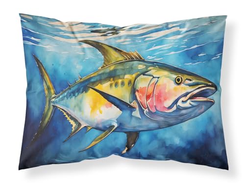 Caroline's Treasures DAC2844PILLOWCASE Yellowfin Tuna Standard Pillowcase Lightweight Super Soft Easy Care Decorative Artwork Pillowcase, Standard