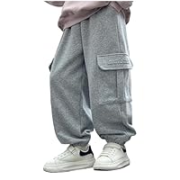 Baggy Jogginghose Jungs Outdoorhose Weich Baggy Jogginghose Jungen Sporthose Lang Elastischer Teenager Sweatpants Trainingshose Taschen Loose