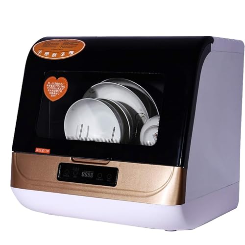 KRQDBCZ Mini lavavajillas genérico, encimera compacta, 40L, Limpieza a Alta Temperatura, esterilización, 3 Modos: rápido, estándar, Fuerte