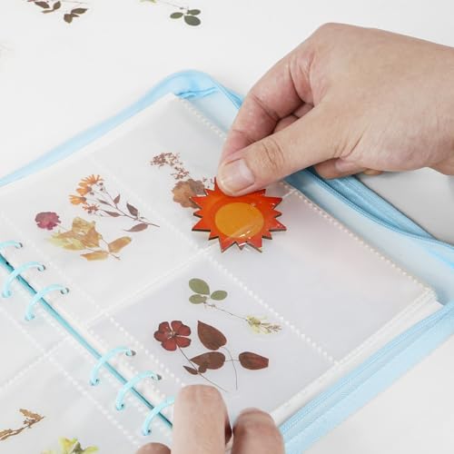 Image of Vienrose Sticker Storage Organizer, Sticker Collecting, Zipper Binder Album Reusable Stickers Collecting Book with 40 Sheets Release Paper and 20 Sheets Pockets Pages for Adults Kids Blue