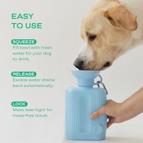 Image of Springer Dog Water Bottle | Large Capacity Drinking Feeder Dispenser for Dogs & Puppies | As Seen on Shark Tank | Leak-Proof Bowl | BPA-Free | Outdoor Walking, Hiking & Camping | 44oz Gray