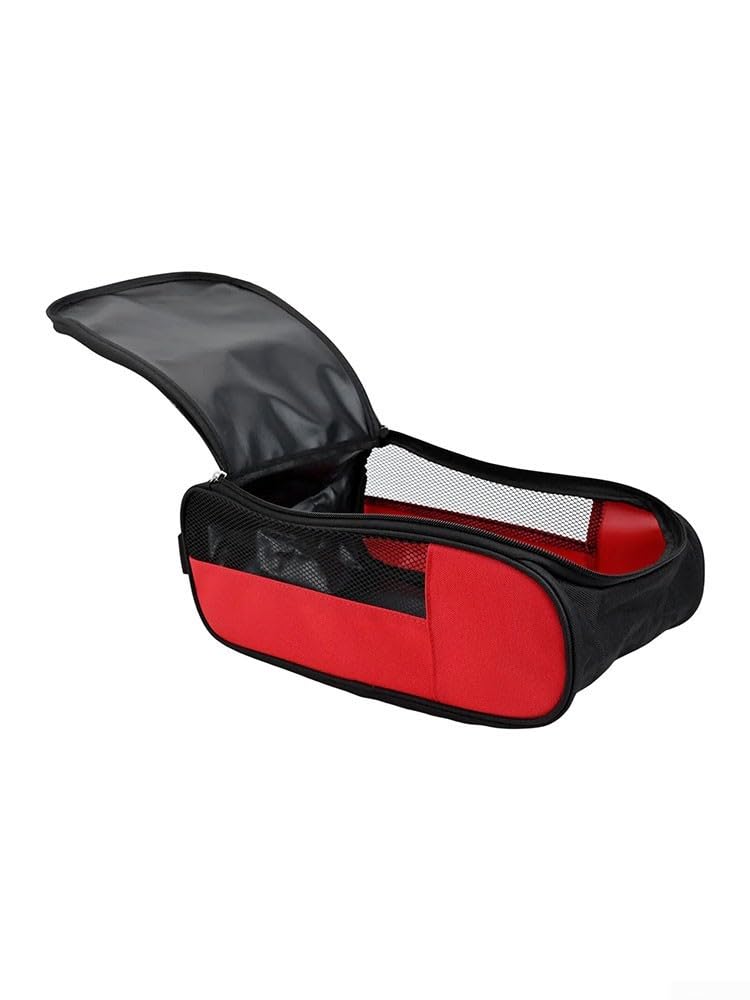 Bolsa de viaje para zapatos de golf, portátil, impermeable y resistente al polvo, funda de tela Oxford (negro)