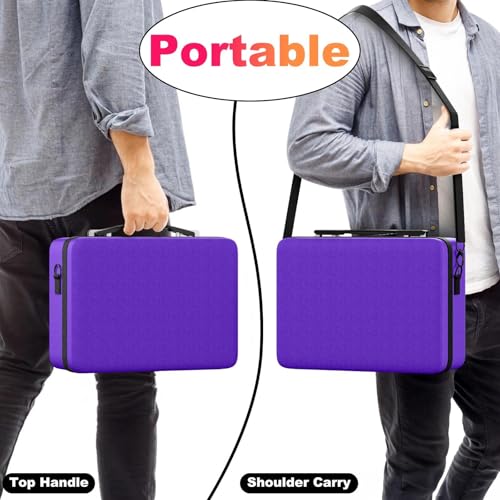 Image of Proijeut Card Deck Box with Portable Case, 6 Pack Clear Commander Deck Box with 6 Dividers, Holds 600+ Double Sleeved Cards, Fit for MTG, YuGiOh, TCG (Purple)