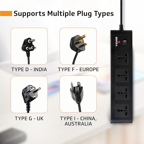 Image of V-Guard Extension Board (MOV+Fuse) for Home & Office | 1.5m | 4 Sockets