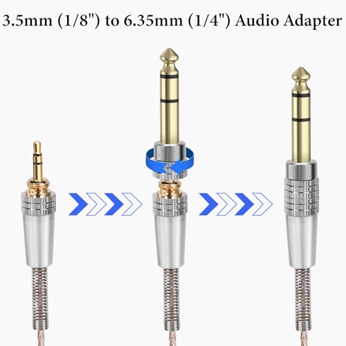 Image of GEEKRIA Apollo Cable Compatible with Sennheiser HD 620S /599 /598 /550 /505, 2.5mm Replacement Cord for Hi-Resolution Audiophile, HiFi Headset (10ft /3m)