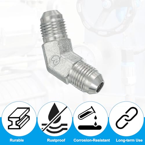 Image of PATIKIL Hex Reducing Nipple Connectors Pipe Adapter 1 /2 inch Male 37 Flare JIC x 1 /2 inch g Male 45 Adapter, Pipe Fitting Reducer Nipple Adapter Plated Steel Hydraulic Fitting