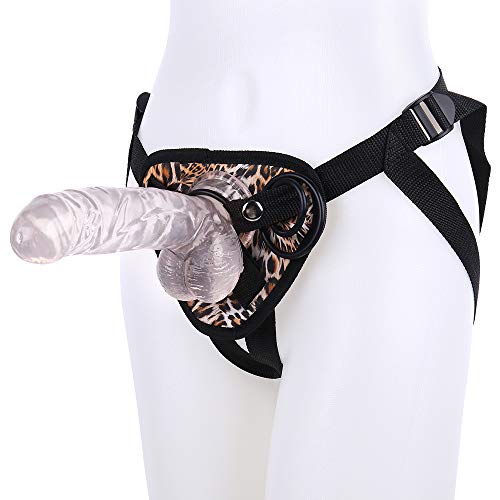 Strápléss Hárnéss 8inch Dillos for Stráp-ôn for Beginner Couples Lifelike Elastic Stráp ôn Hárnéss for Women to Use on Men Model DCXSS (Transparent)