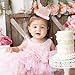 FUTNH Glitter Crown for 1st Birthday - Pink Themed 1st Birthday Hat, Girl's Small Headband