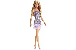 Barbie Doll in a Dazzling Purple Polka Dot Dress