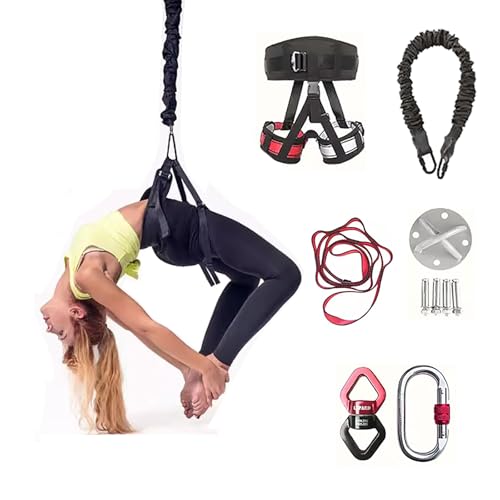 Arnés de fitness elástico 4D, kit de entrenamiento de suspensión para el hogar para entrenamientos de vuelo y baile, soporta 50-100 kg, aumenta la flexibilidad y la fuerza para todos los niveles de