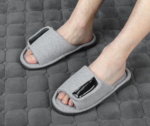 Image of Panda Bros Adjustable House Slippers for Men Soft Open Toe Breathable Indoor Outdoor Slip on Slides Slippers with Memory Foam for Home Bedroom
