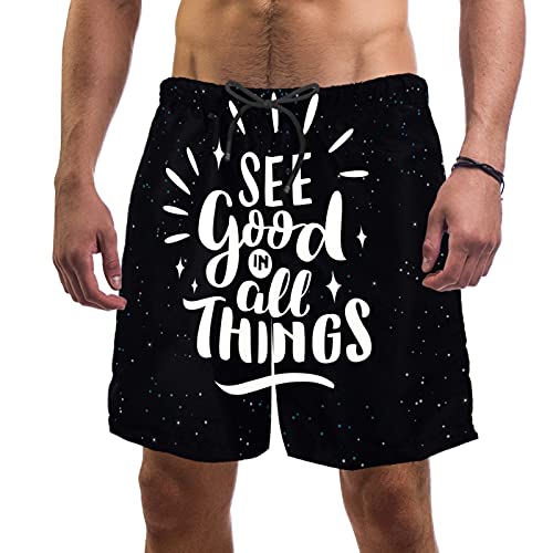Short de bain homme ciel étoilé galaxie S avec doublure maille