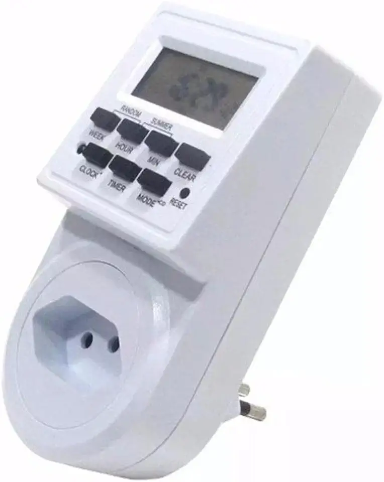 Timer Digita Bivolt Temporizador 9 Program Liga E Desliga