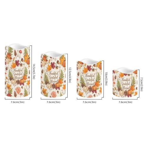 Image of Christmas Flameless LED Candles Set of 4 | Plaid Santa Flameless Candles, with Remote Flickering, Xmas LED Candles with Timer for Holiday Patio Celebration Accents