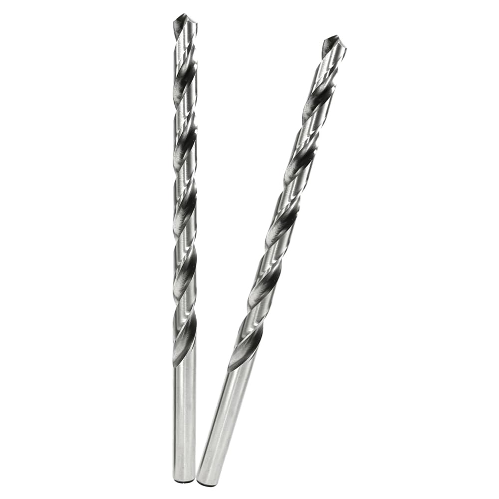 10MM Drill Bit 200MM Long Twist Drill Bits High Carbon Steel Spiral Wood Drill Bits drill Accessories for Dowel Drilling Wood,Plastic and Aluminum,2PCS(Silver)
