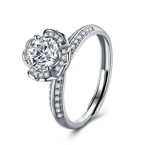 Atylyk Moissanite Engagement Ring Solitaire Sterling Silver Promise Rings for Women Lady3