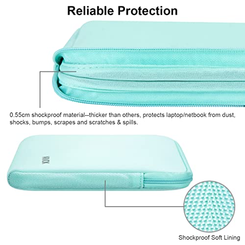 Image of Arvok 11 11.6 12 Inch Laptop Sleeve Case for MacBook Air 12, Water-Resistant Neoprene Notebook Computer Tablet Sleeve, Carrying Bag Cover for Chromebook /HP /Dell /Lenovo /Asus /Acer, Light Green