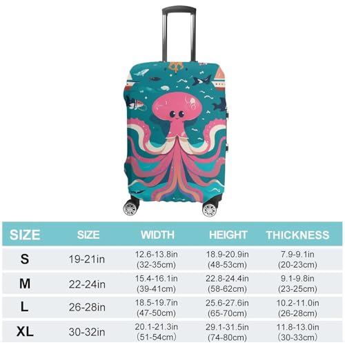 Marine Creatures for Navigation Luggage Covers for Suitcases, Washable Travel Accessories, Anti-Scratch & Dust Protection Suitcase Cover Protector Fits 19-32 Inch Luggage M2