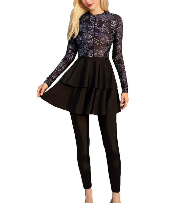 Burkini Islamico 3 Pezzi - Costume Da Bagno Coprente Con Maniche Lunghe E Hijab - Foto 4