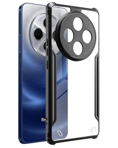 Image of BATCHONE Polycarbonate Shockproof Cover Case Compatible for Redmi 14C 5G 360 Degree Protection /Transparent Back Case (Black Bumper) (Pack of 1)