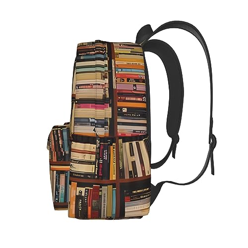 Sac à dos imperméable imprimé étagère noir grande capacité pour ado - 3