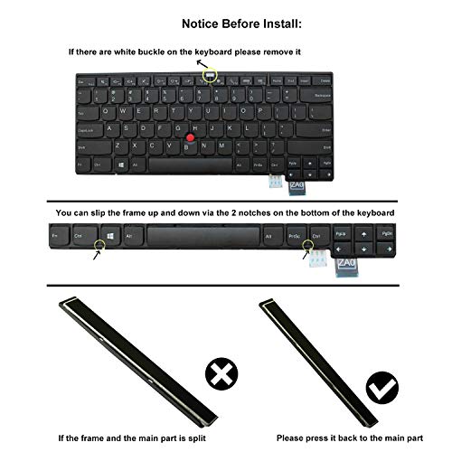 Autens Laptop Replacement Keyboard For Lenovo Thinkpad T460S T470S (Not Fit T460 T460P T470 T470P) Laptop No Backlight (6 Fixing Screws) #TOP2