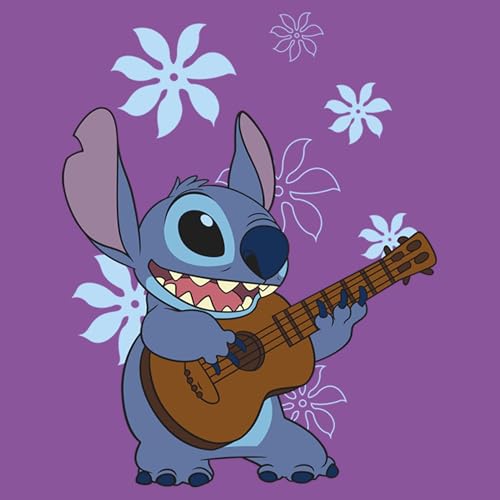 Disney Lilo Stitch Flowers Girl's Heather Crew Tee2