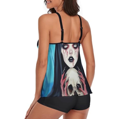 Two Piece Swimsuits for All Women, Backless V Neck Swimdress Monokini Beachwear3