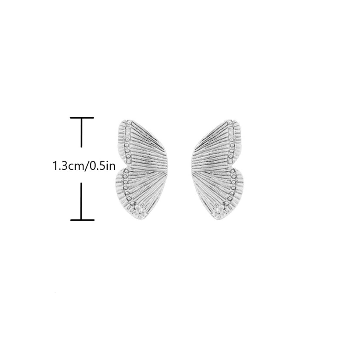 Butterfly Wings Stud Earrings for Women , 14K Gold Plated Butterfly Earrings Minimalist Lightweight Butterfly Cartilage Earrings Rose Gold Tiny Butterfly Wings Earrings Dainty Hypoallergenic Ear Jewelry: Silver