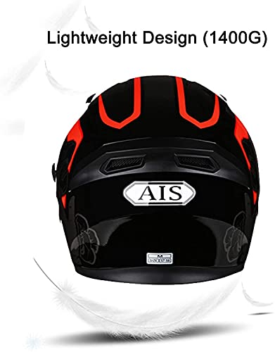Casque intégral moto et scooter noir taille 2XL avec double visière pour homme et femme