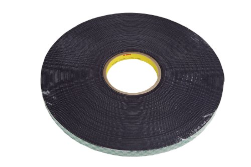 3M Double Coated Urethane Foam Tape 4056, Black, 1 in x 36 yd, 62 mil, 9 rolls per case