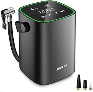 ShockFlo Tire Inflator Portable Air Compressor for Car Tires, Cordless 150 PSI Car Air Pump with Dual Power Supply (Rechargeable Battery Powered & 12V DC) with Digital Pressure Gauge