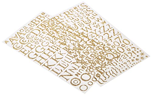 300 Lettres De L'alphabet Adhésives Paillettées Dorees