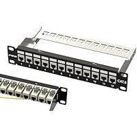 FGB Panel de conexión de 12 puertos y Cat6 Rack Montaje en Red