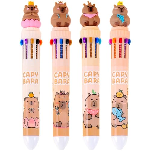 Bolígrafo colorido Capybara 10 colores 0.5mm set 4 pcs