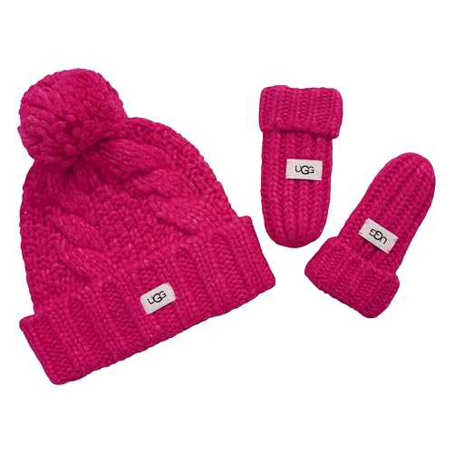 Image of UGG Infant Cozy Knit Set Soft Beanie and Plush-Lined Mittens