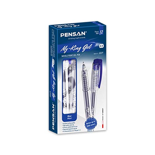 6405 My-Kıng Jel Metal Klipsli Kalem, Mavi, 0,5,12'li Paket - PE06405MAVİ