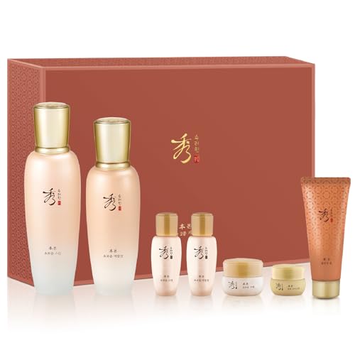 SOORYEHAN BON EXTRA MOISTURE SKINCARE GIFT SET - Luxury Premium High-end Hydrating Toner, Emulsion Lotion, Cleansing Foam, Cream, Eye Cream (385ml / 13.01 Fl Oz) Korean Skincare