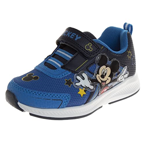 Josmo Boys Mickey Mouse Shoes - Light Up Sneakers - Kids Lightweight Tennis Breathable Character Athletic Running Shoes…