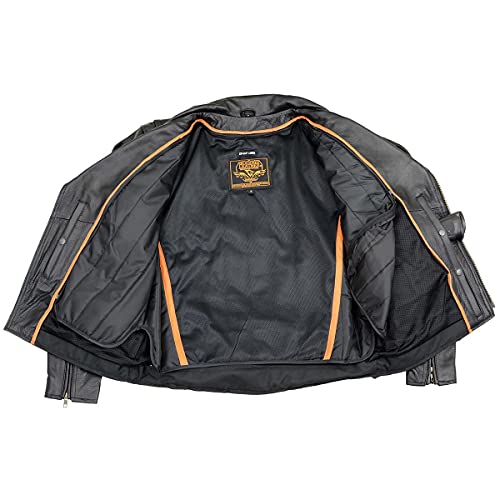 Image of Milwaukee Leather Men's Classic Police Style M /C Jacket - LKM1781 Black