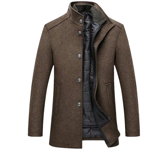 Manteau d'hiver chaud en laine pour homme coupe-vent ajusté