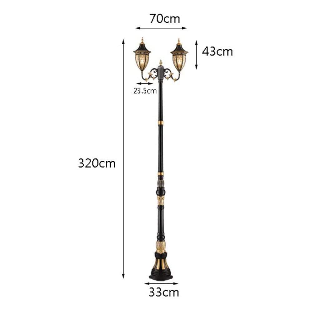 Lampe sur Poteau/Pilier Vintage E27 à 2 lumières, Style européen, étanche, idéale pour Jardin, Villa, Parc ou Rue.,