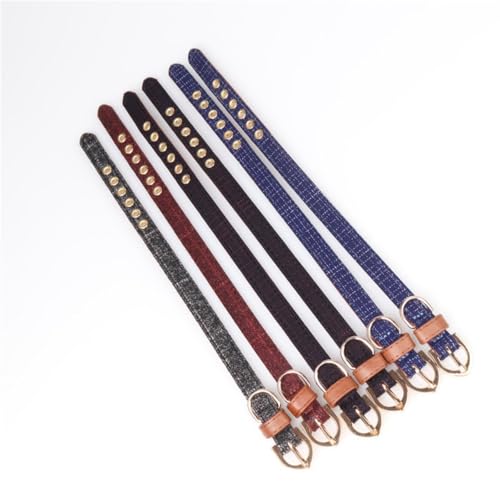 Collar para perro con corbata ajustable a cuadros miniatura 3