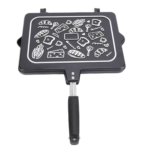 Pssopp Sándwich Tostado para Estufa, Sartén para Sándwich a la Parrilla, Antiadherente, Estufa de Doble Cara, Sartén para Tostado, Calentamiento Uniforme para el Hogar, Cocina, Desayuno Nan