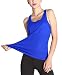 FASTORM Women's Active Racerback Tank Top Moisture Wick Sleeveless Flowy Running Sport Shirt Cerulean Blue-L