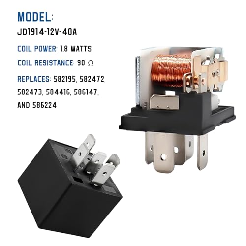 Relés de automóvil KPEOY 5 pines, 40A 12V, paquete de 4, relé de arranque impermeable, reemplazo para motores eléctricos y luces traseras de vehículo miniatura 5
