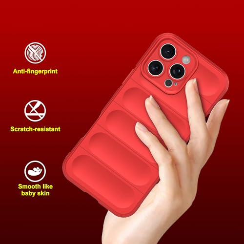 Image of amazon basics Back Case Cover for iPhone 16 Pro Max | Compatible for iPhone 16 Pro Max Back Cover | Liquid Silicon Magic Case with Camera Protection | Red